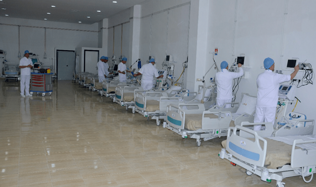 صورة انطلاق أشغال إحداث مستشفى ميداني مؤقت للمصابين بفيروس كورونا