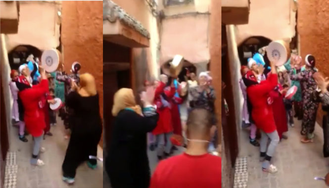 صورة بعدما احتفلو بالجارة ديالهم بالطعريجة والطارة حيت مافيهاش كورونا..أمن مراكش يستمع للنسوة للي بانو في الفيديو ناشطين بلا كمامات