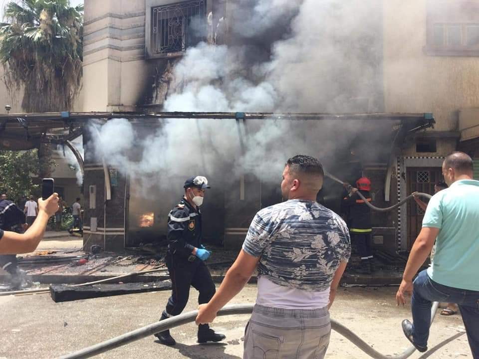 صورة فيديو حريق لبيع الأفرشة بمدينة صفرو