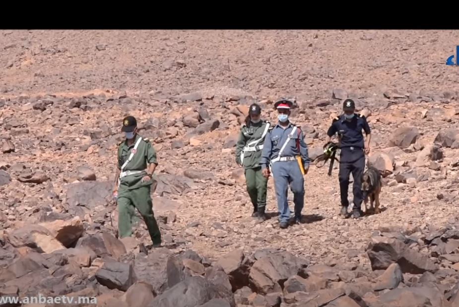 صورة استنفار أمني بكلاب مدربة بزاكورة