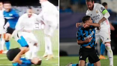 صورة راموس يعتدي على أشرف حكيمي