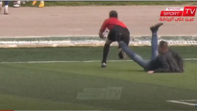 صورة الاعتداء على حكم مباراة في الدوري السوري